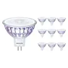 Mehrfachpackung 10x Philips Master Value LED Spot GU5.3 MR16 7.5W 630lm 36D - 930 Warmweiß | Höchste Farbwiedergabe - Dimmbar - Ersatz für 50W