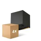 Mehrfachpackung 4x D'Lite LED Wandleuchte Elingen Aluminium Schwarz 2.9W 170lm - 830 Warmweiß | Batteriebetrieben - Lichtsensor