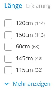 Filter Länge einer LED-Röhre